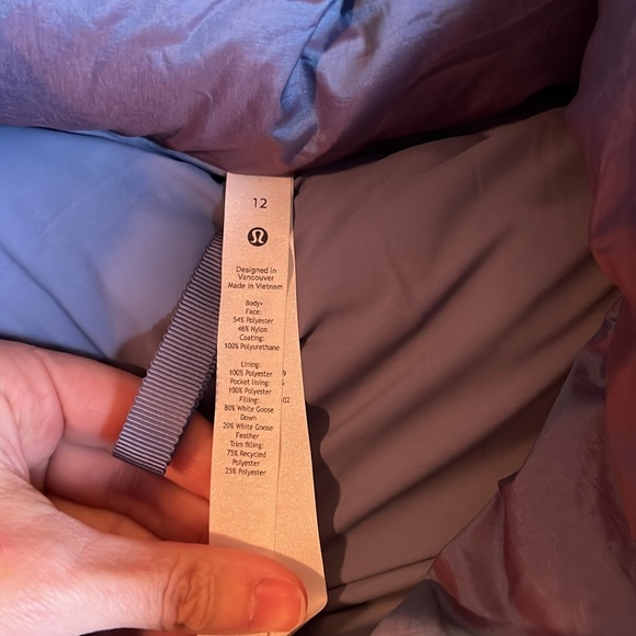 Lululemon Wunder Puff Cropped Vest sleeveless Heathered wild indigo size 12 - Picture 5 of 8